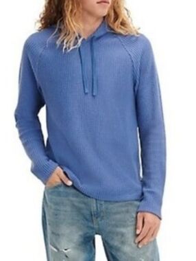 ✨️NWT✨️ UGG Men's "Huck Thermal" Waffle-Knit Crewneck Hoodie - Blue, Size L